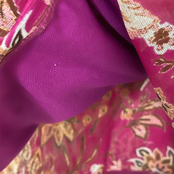 INC- pink design bodice lined mesh blouse.  Sheer sleeves,  sz XXL - Picture 6 of 6